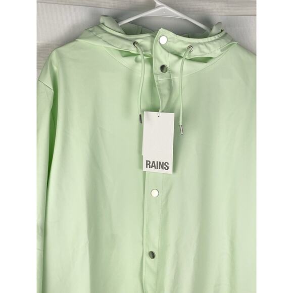 Rains Size XL Unisex Hooded Rain Jacket In Mineral Waterproof, Windproof NWT - Picture 3 of 9